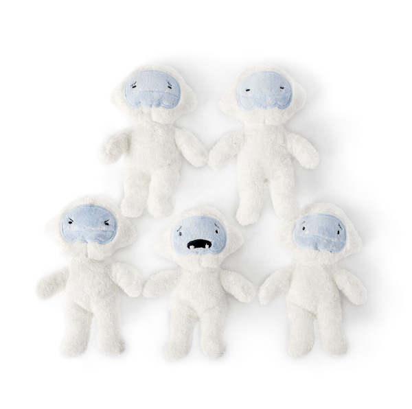 All 5 feels feature a soft fur face with an embroidered expression that represents each feelins; scared, sad, angry, worried, and calm - View Product