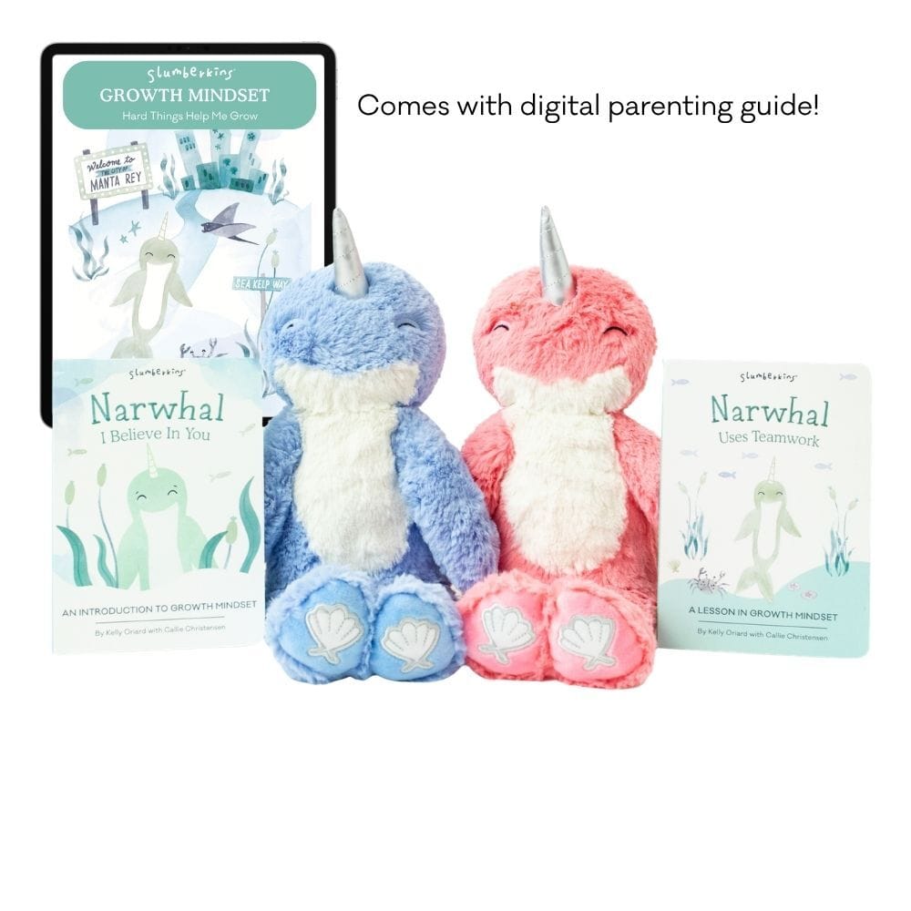 Let's Grow Summer Series: Coral Pink & Ocean Blue Narwhal Kins with Books