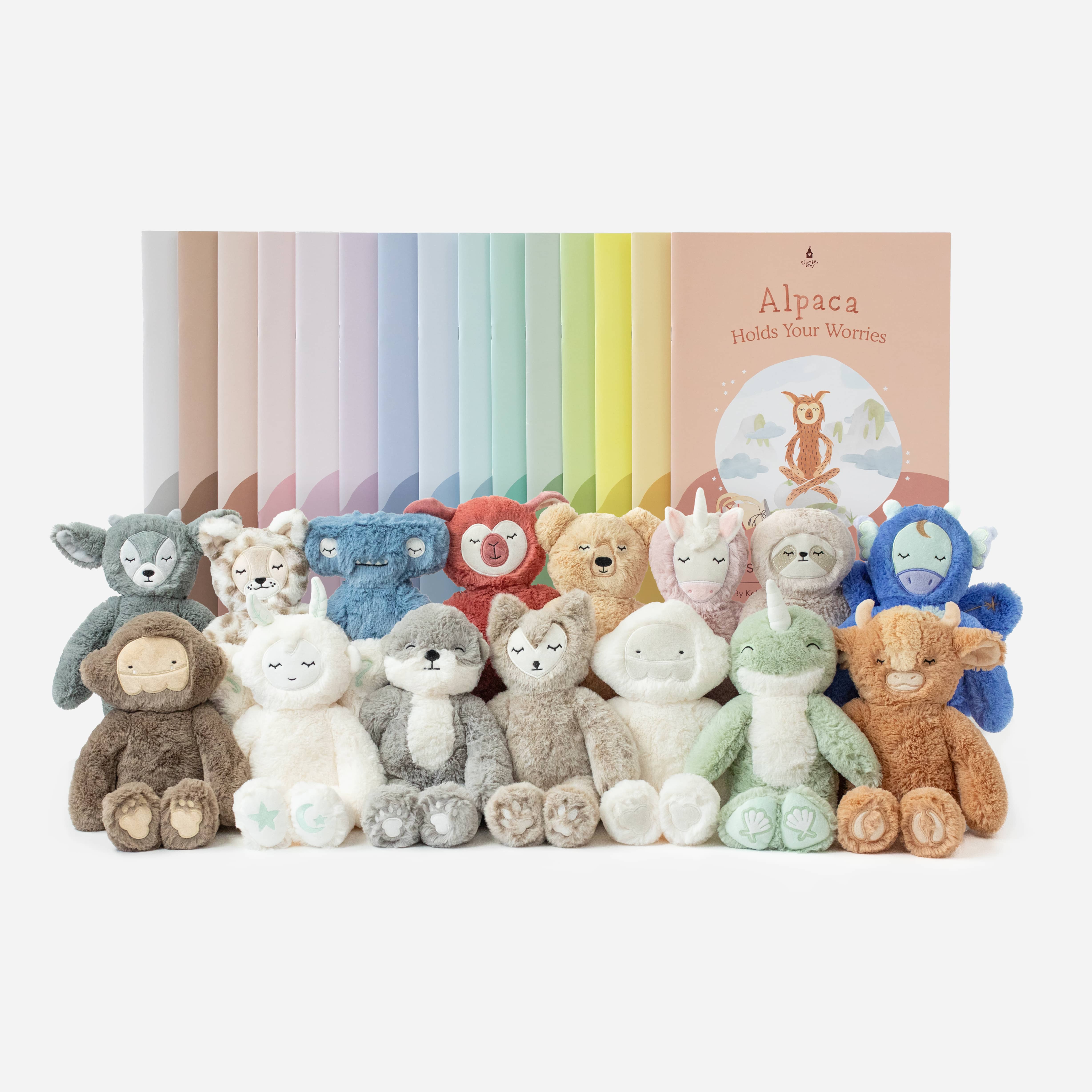 Slumberkins Classroom Library & Kin Set – 15 Plush Kins + Big Book Library