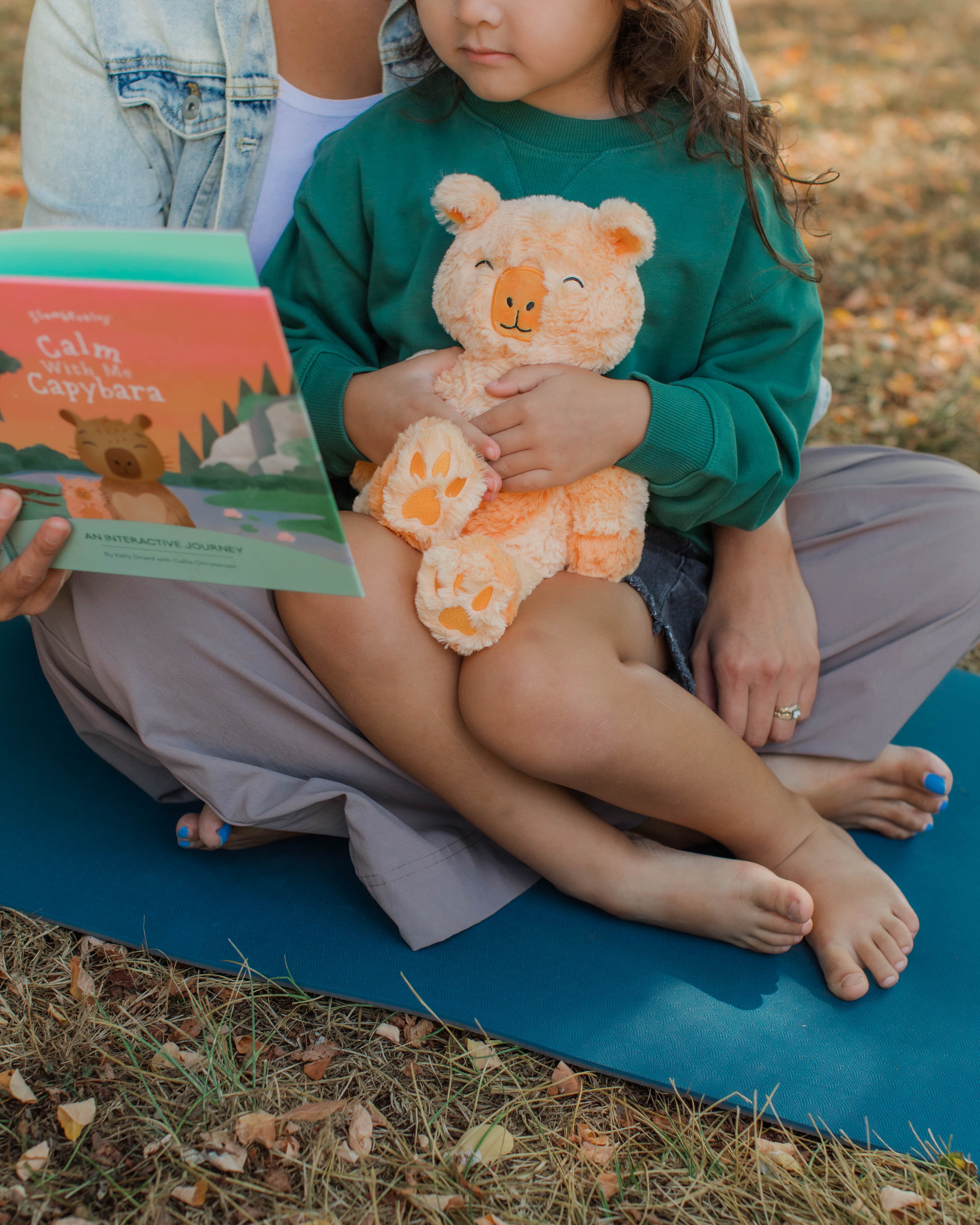 Calm With Capybara | Coral Weighted Kin with Interactive Book