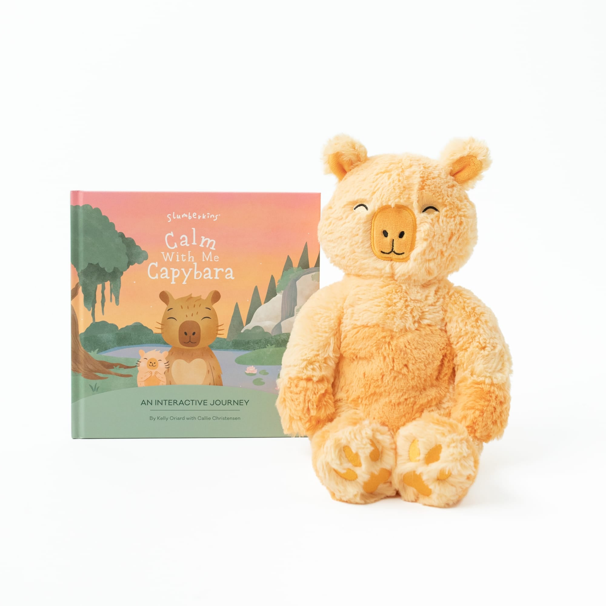 Calm With Capybara | Coral Weighted Kin with Interactive Book