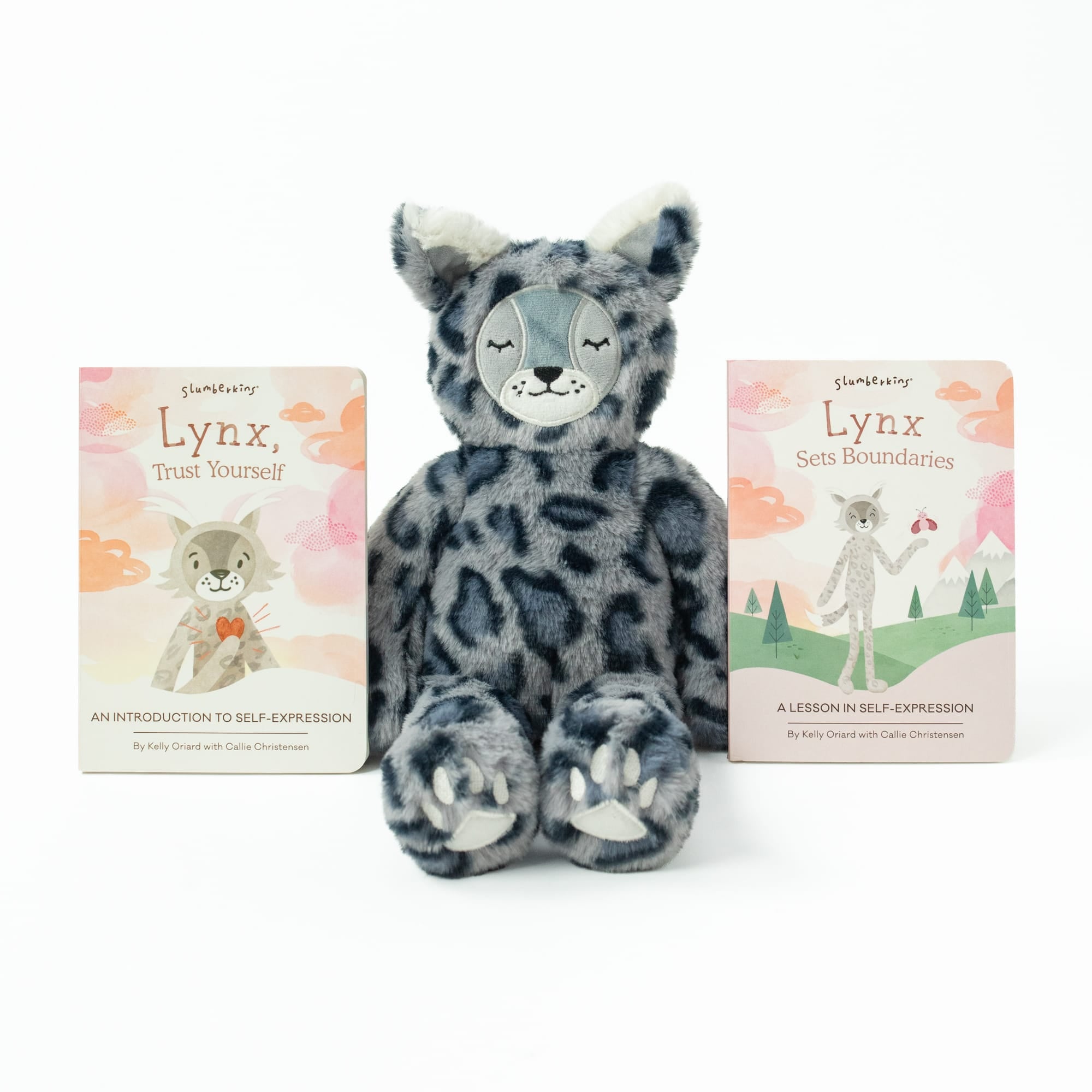 Blue Leopard Lynx Kin with Books