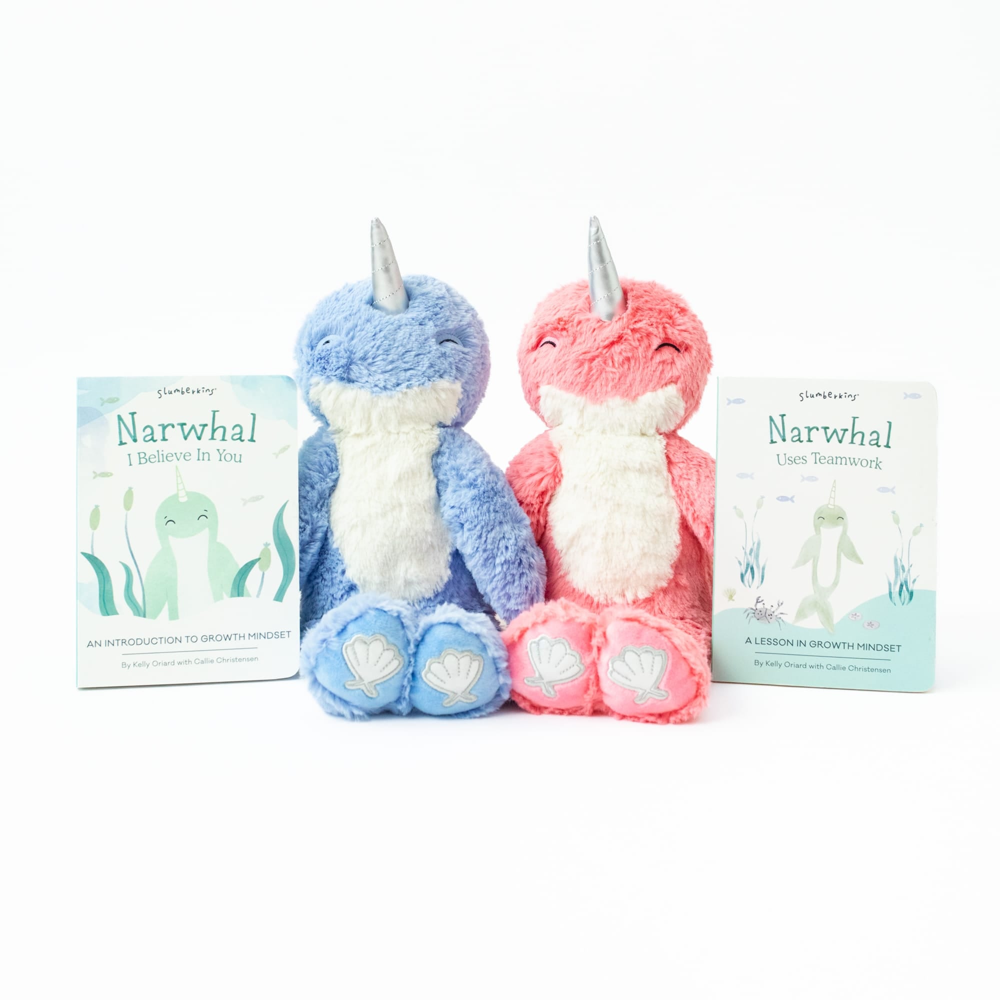 Let's Grow Summer Series: Coral Pink & Ocean Blue Narwhal Kins with Books