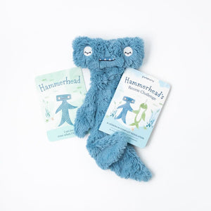 Conflict resolution Hammerhead plush animal with Hammerhead's Recess Challenge Board Book and Affirmation card for kids